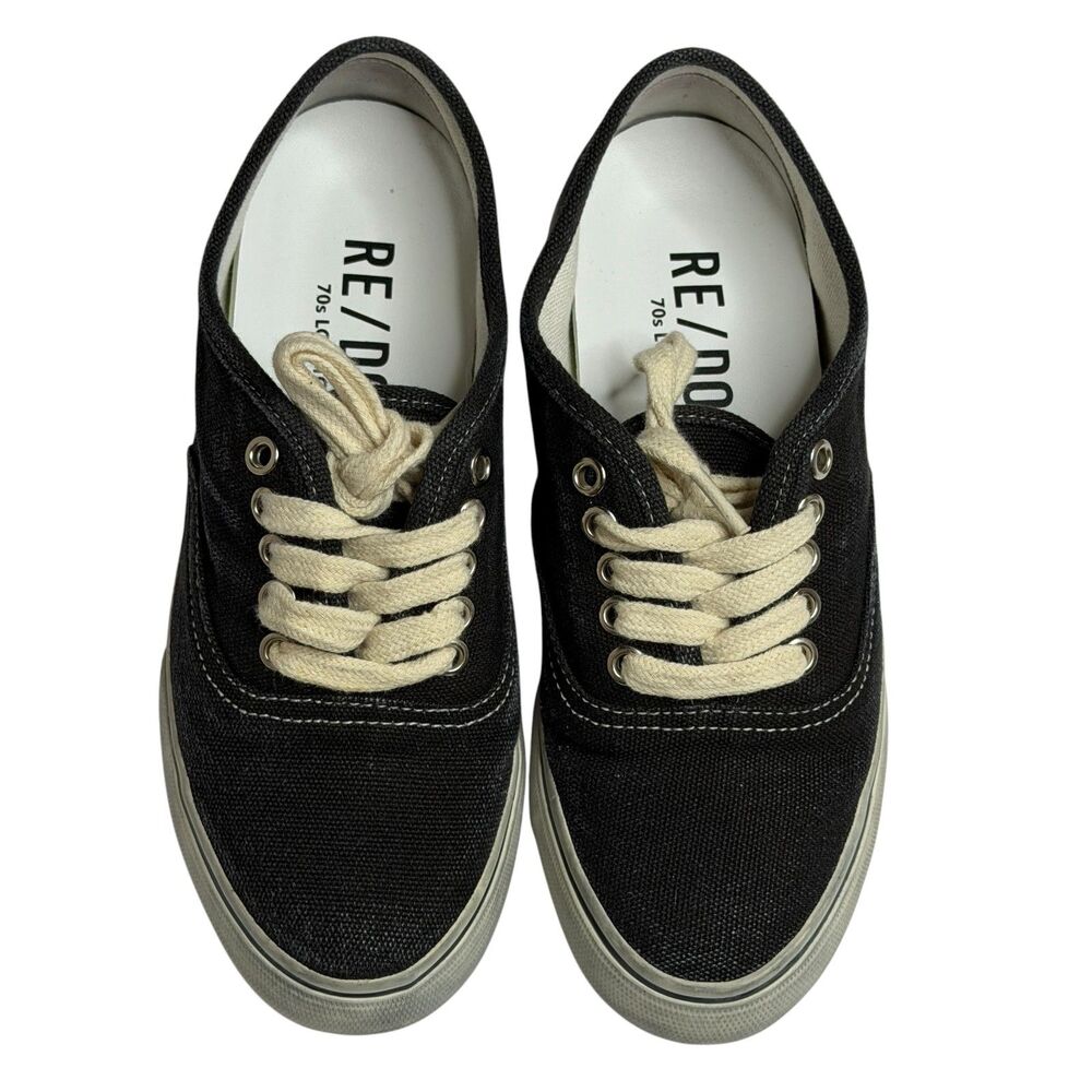 Re/Done 70s Low Top Skate Sneakers Shoes Women Faded Black 37 US 6.5